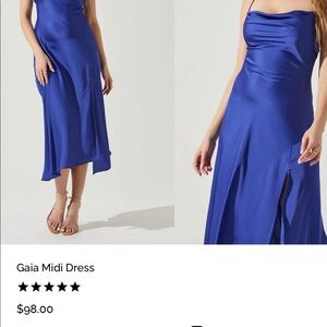 ASTR the Label Gaia Midi Dress Blue NWOT